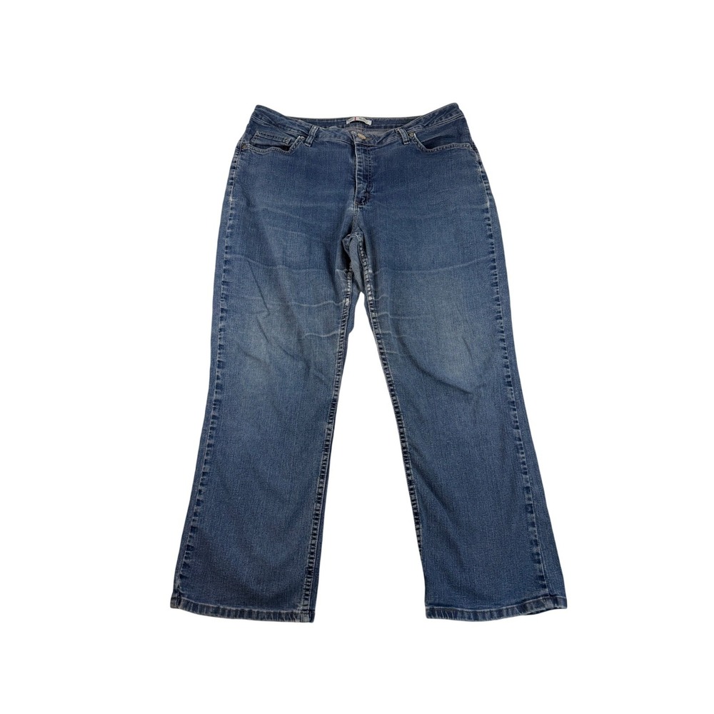 Riders by Lee Relaxed Fit Straight Leg Jeans Blue Medium Wash 16P Petite Stretch